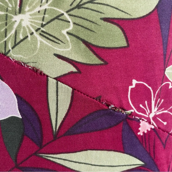 LAST CALL Tommy Bahama Silk Dress Size Large Maxi Length Flowers Tropical - Picture 11 of 11